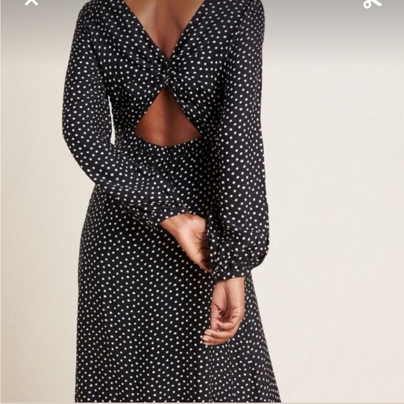 Anthropologie Agatha Black Polka Dot Dress - Picture 2 of 6
